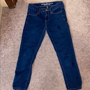 American Eagle Dark Wash jegging crop
